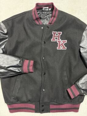 Hello Kitty Aeropostale Varsity Jacket Black Letterman Bomber Y2K Kawaii Women S